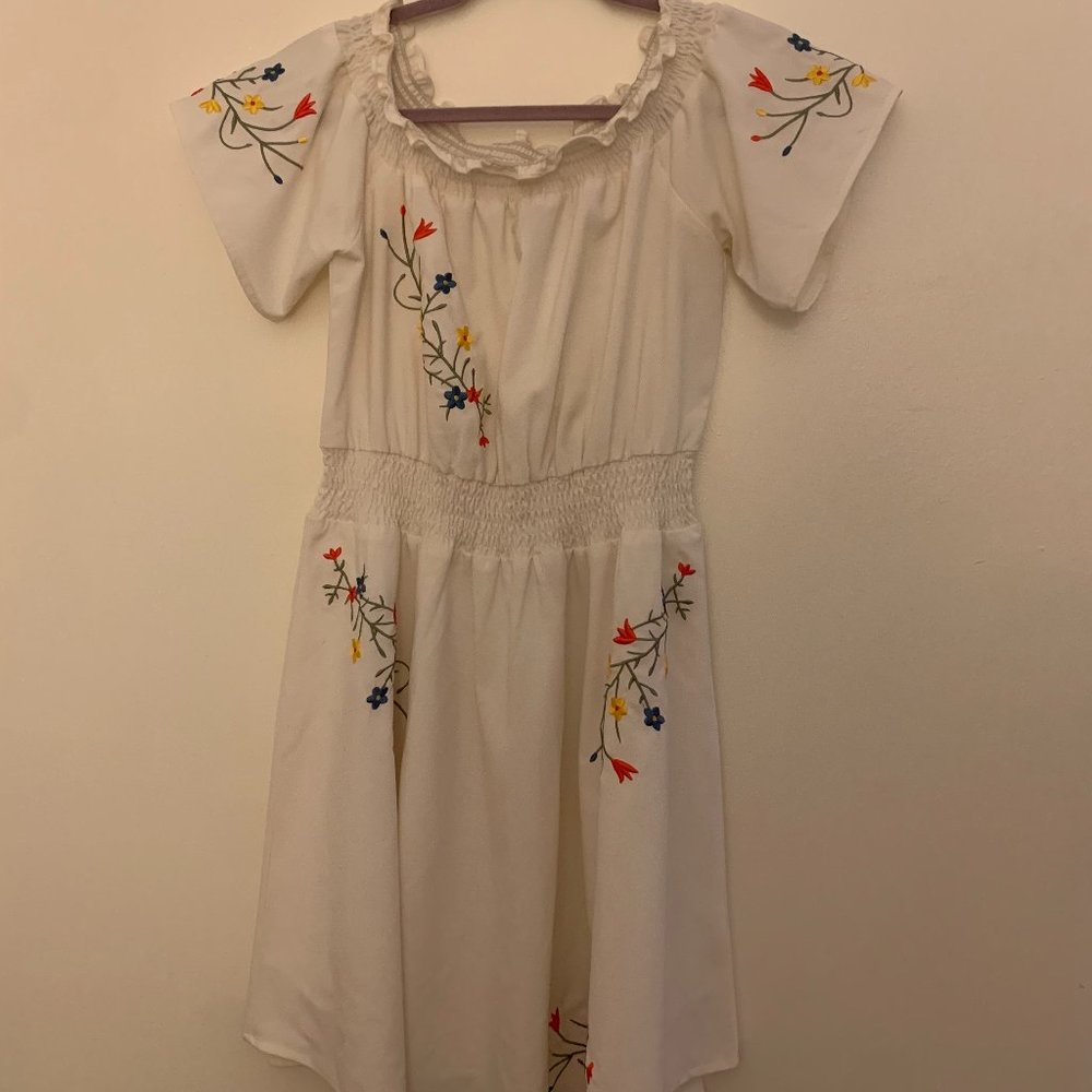 Vintage Embroidered Flower Dress - Krazy